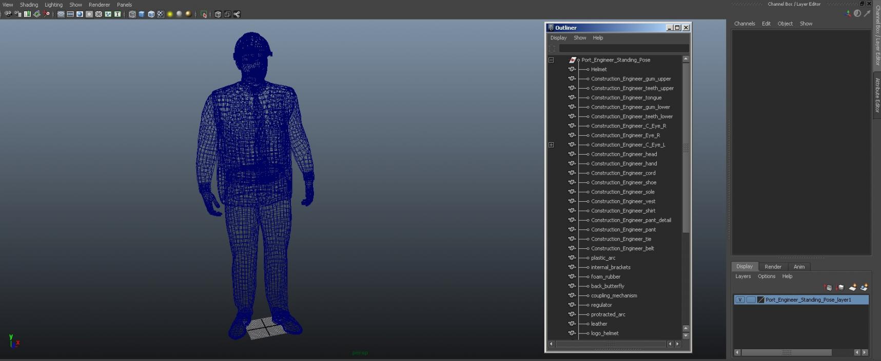 Port Engineer Standing Pose 3D