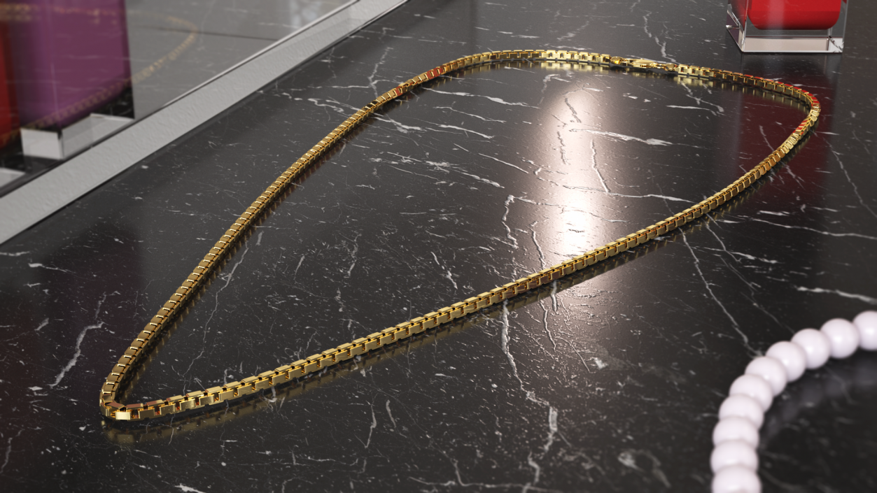 Gold Box Chain 3D model