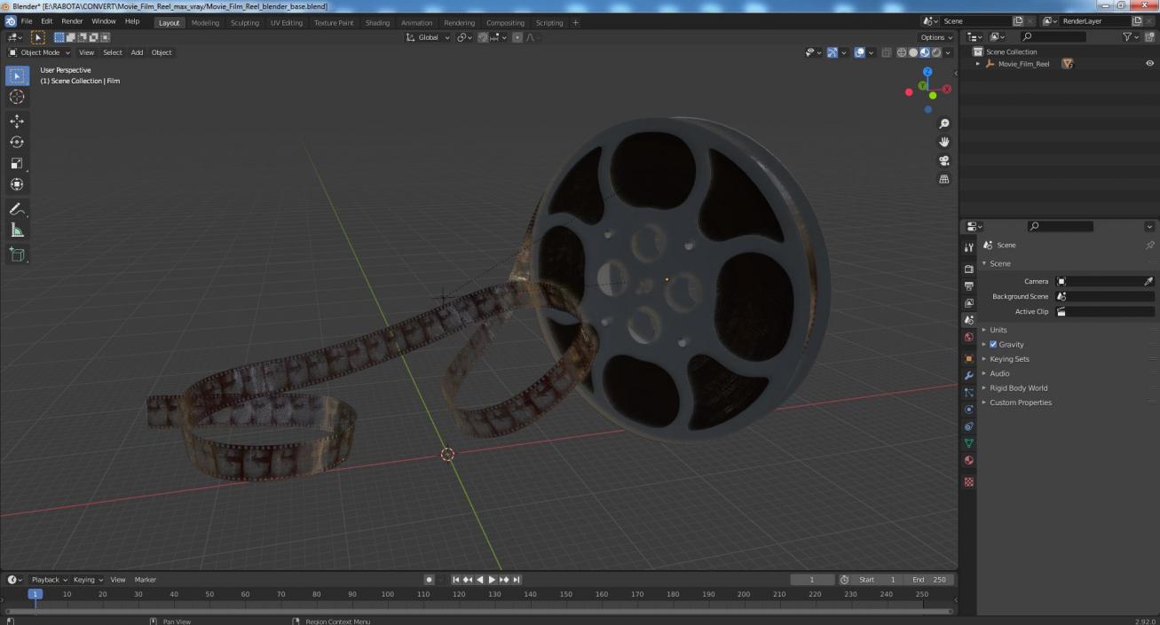 3D model Movie Film Reel