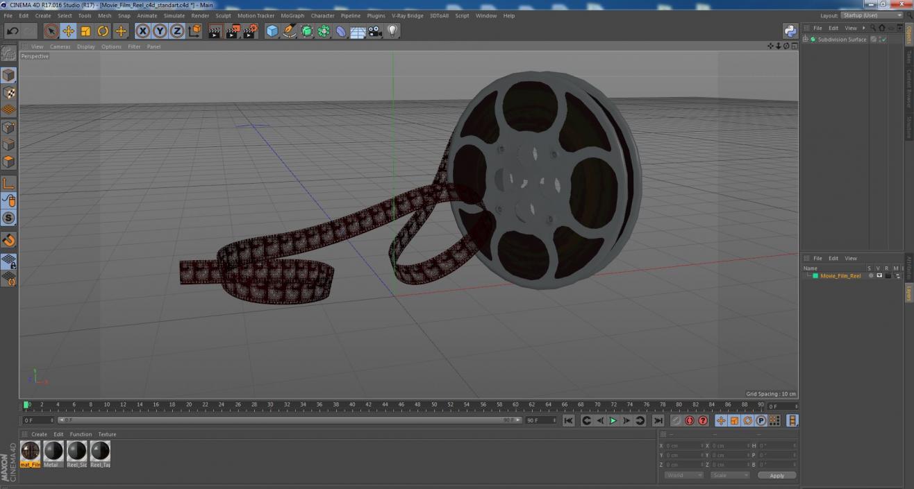 3D model Movie Film Reel