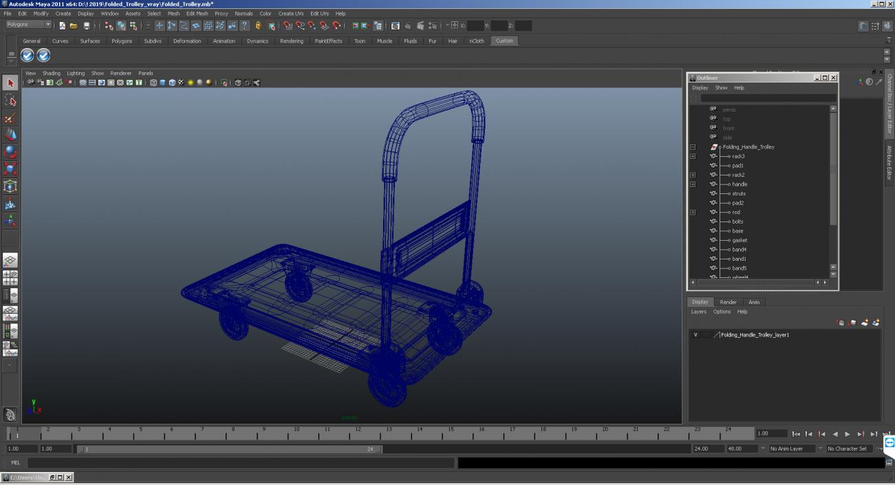 Folding Handle Trolley 3D