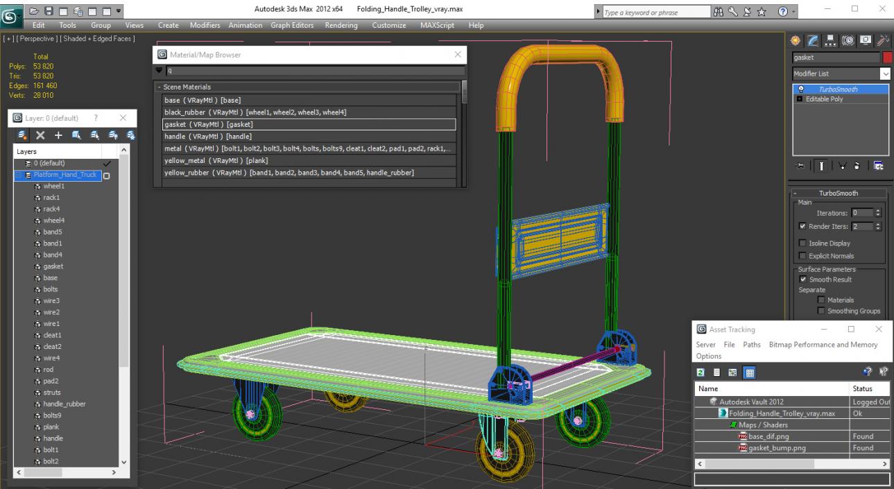 Folding Handle Trolley 3D