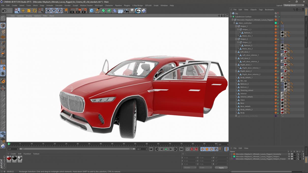 3D Mercedes-Maybach Ultimate Luxury Rigged for Cinema 4D model