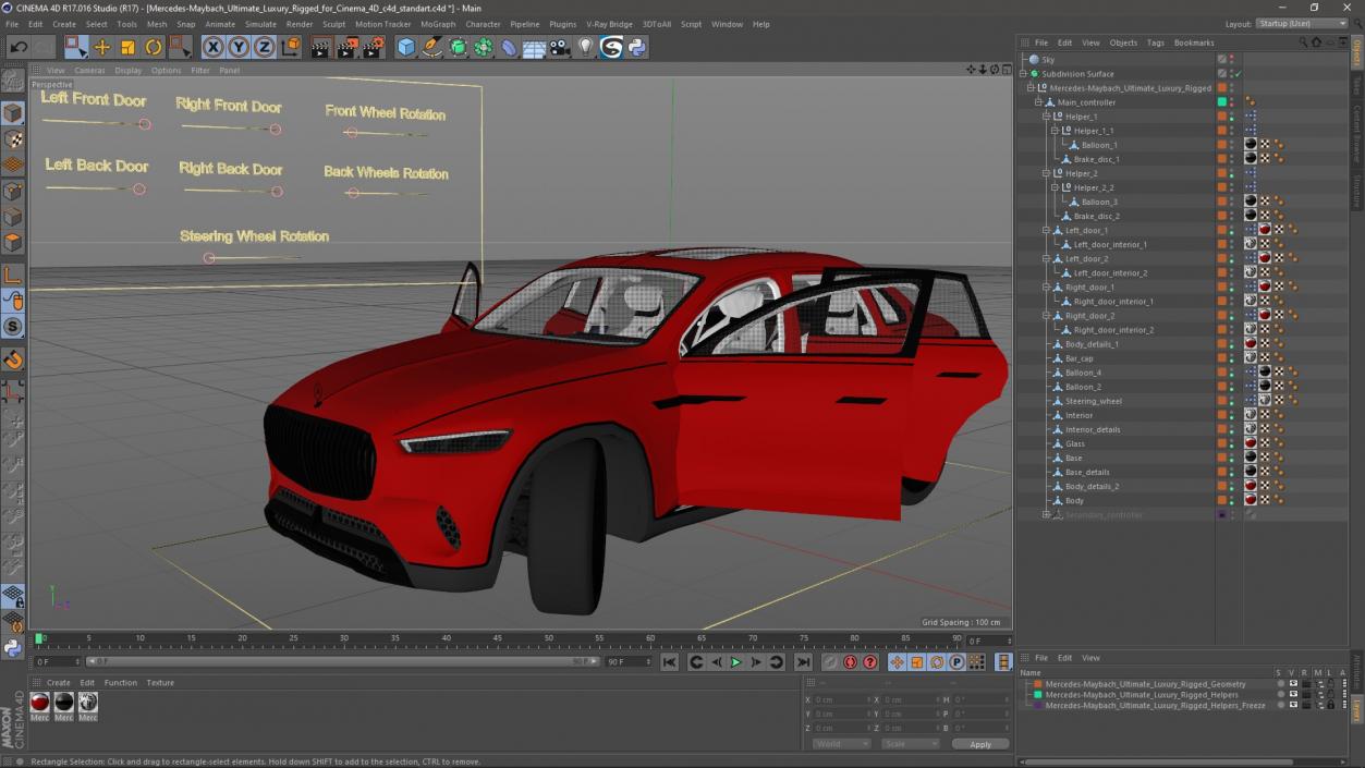 3D Mercedes-Maybach Ultimate Luxury Rigged for Cinema 4D model