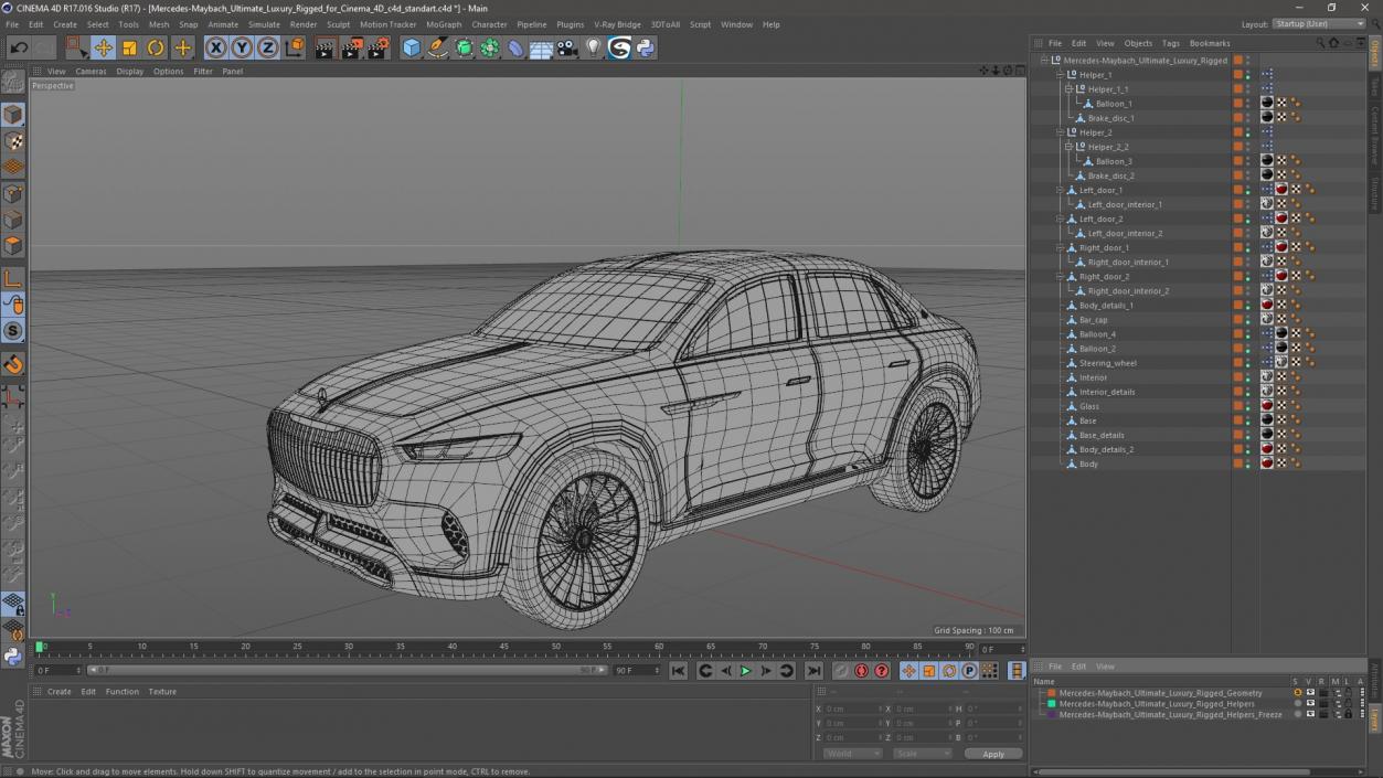 3D Mercedes-Maybach Ultimate Luxury Rigged for Cinema 4D model