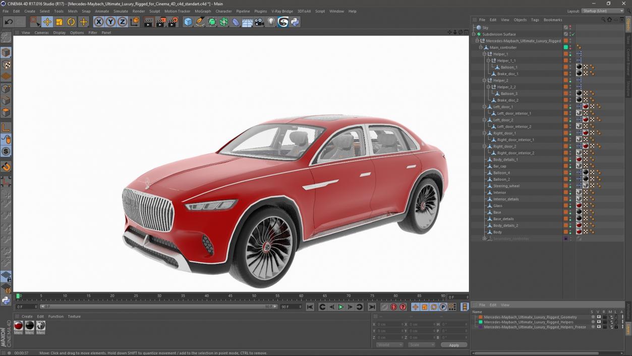 3D Mercedes-Maybach Ultimate Luxury Rigged for Cinema 4D model