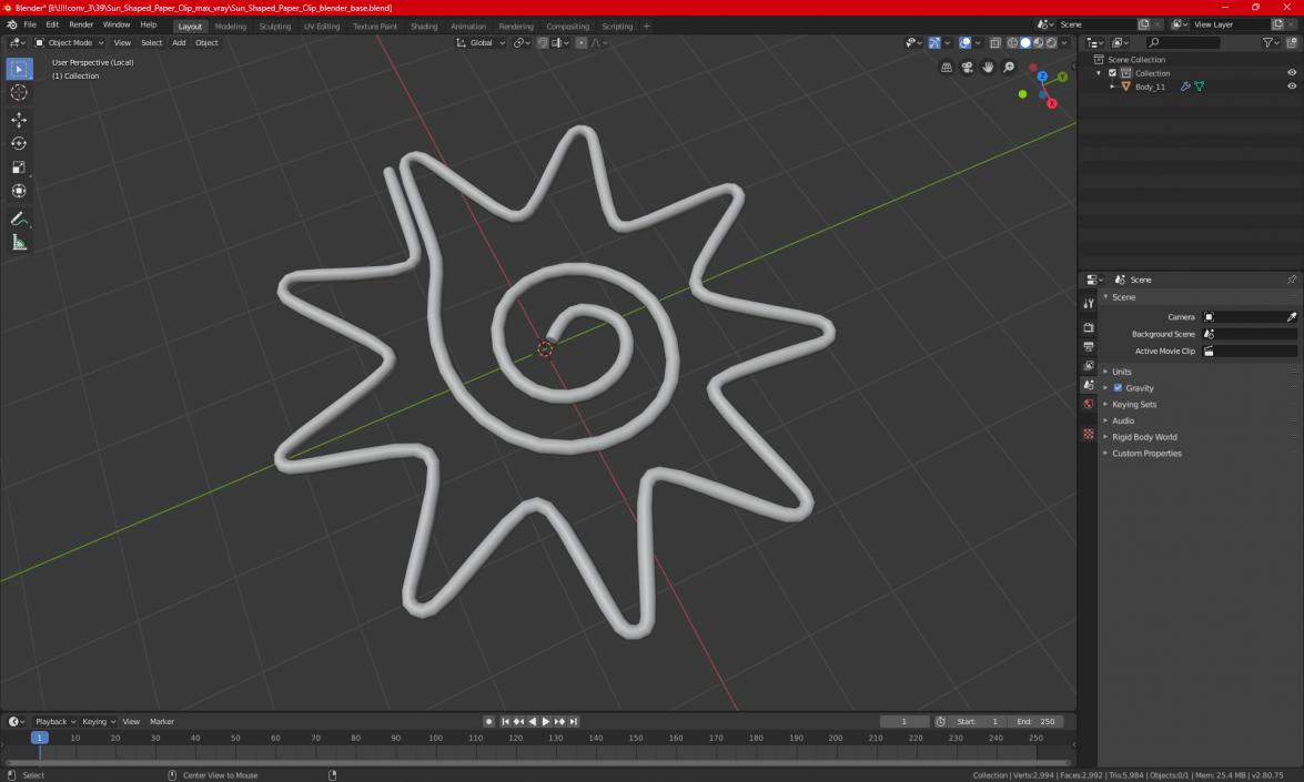 3D Sun Shaped Paper Clip