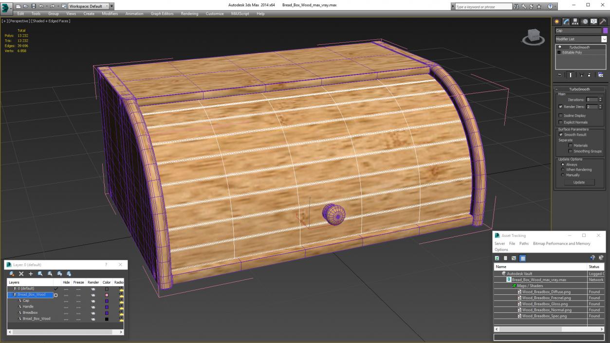 Bread Box Wood 3D model