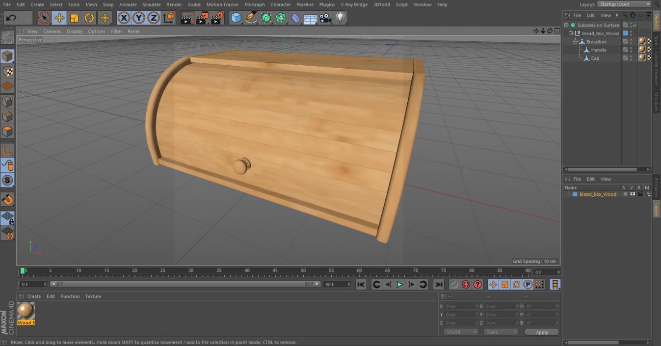 Bread Box Wood 3D model