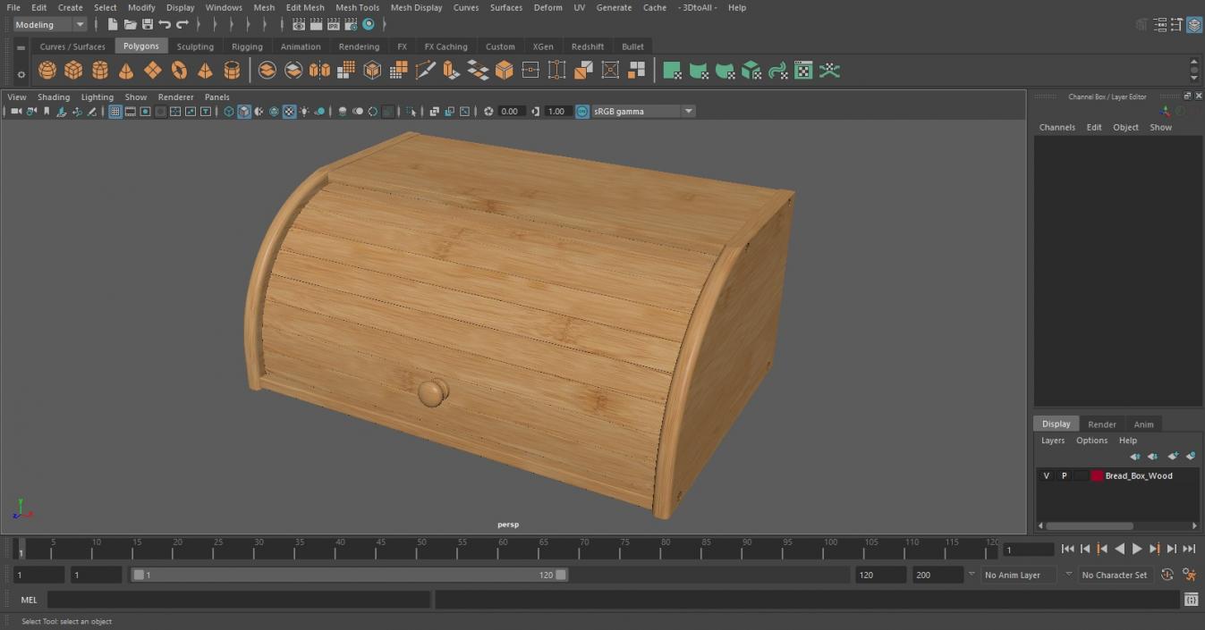 Bread Box Wood 3D model