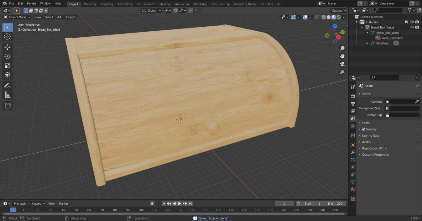 Bread Box Wood 3D model