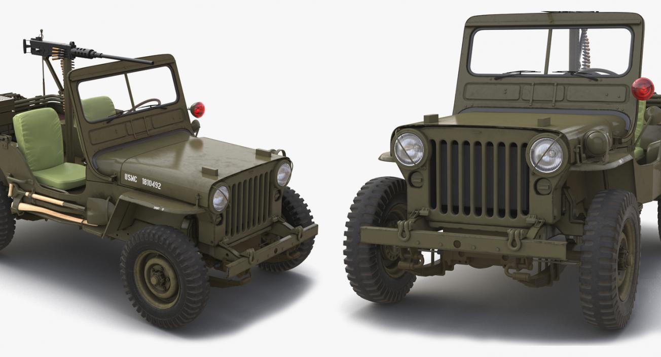 US WWII Rigged Vehicles Collection 3D model