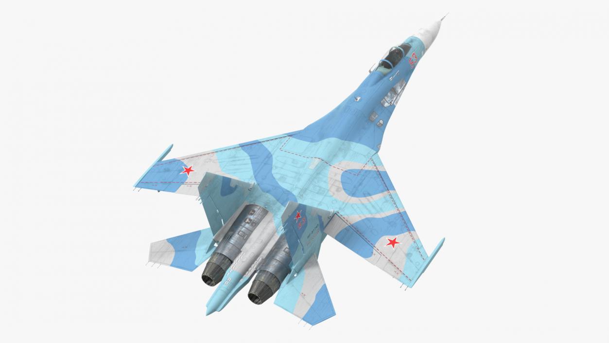 3D model Sukhoi Su-27 Flanker Russian Fighter Aircraft