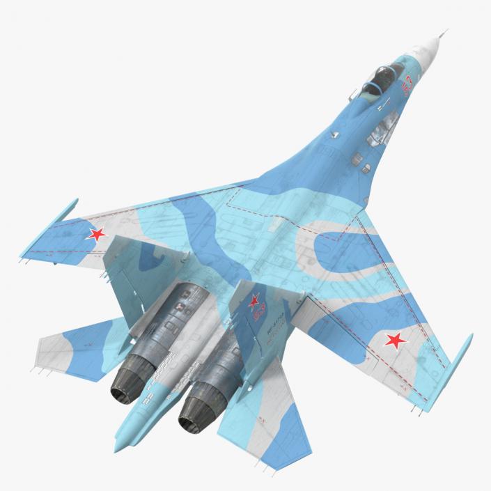 3D model Sukhoi Su-27 Flanker Russian Fighter Aircraft