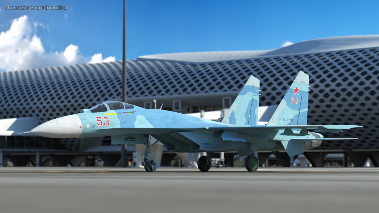 3D model Sukhoi Su-27 Flanker Russian Fighter Aircraft