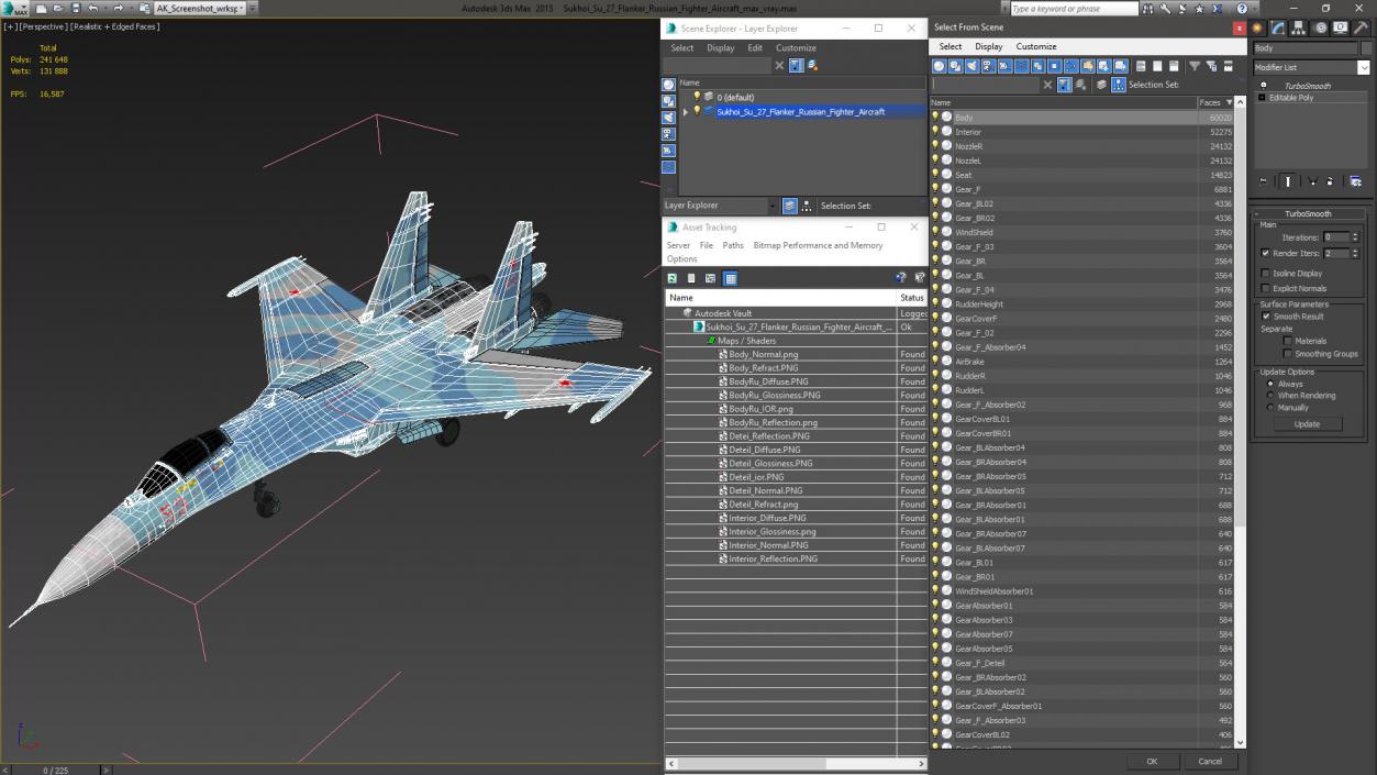 3D model Sukhoi Su-27 Flanker Russian Fighter Aircraft