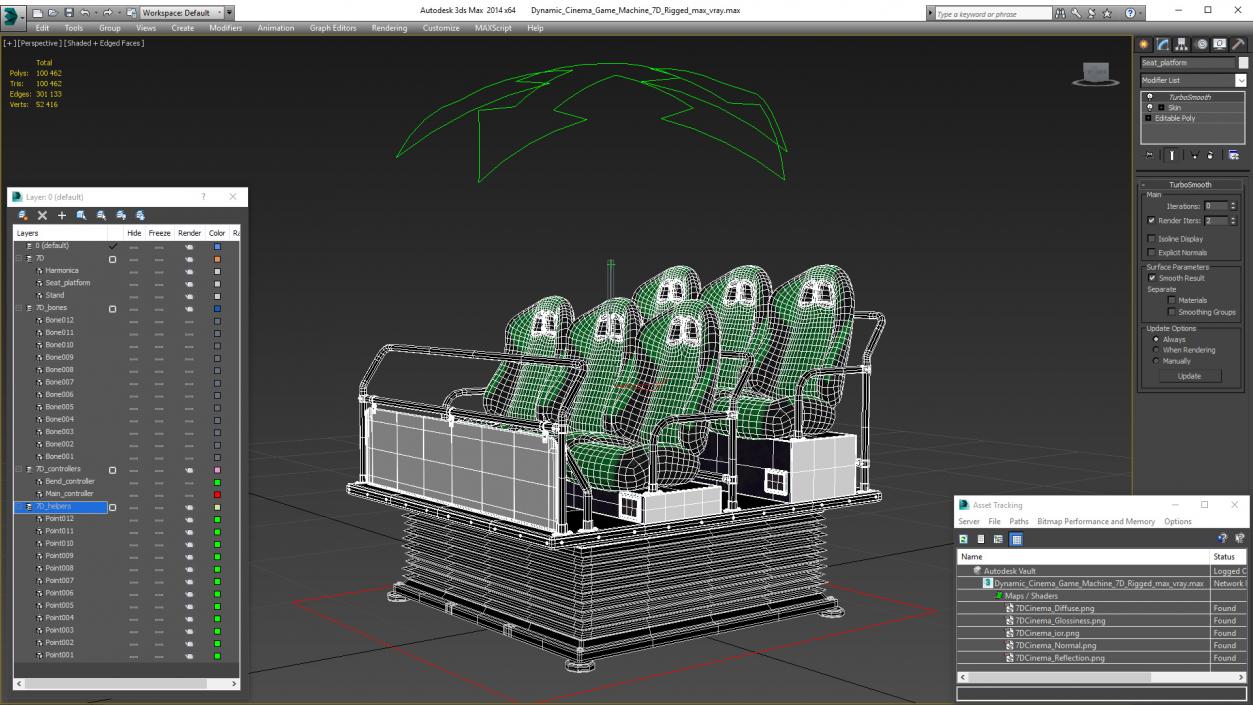 Dynamic Cinema Game Machine 7D Rigged 3D