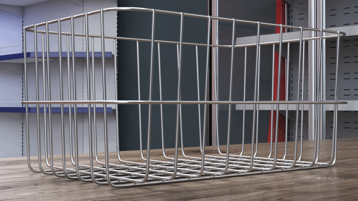 Steel Basket Chrome 3D model