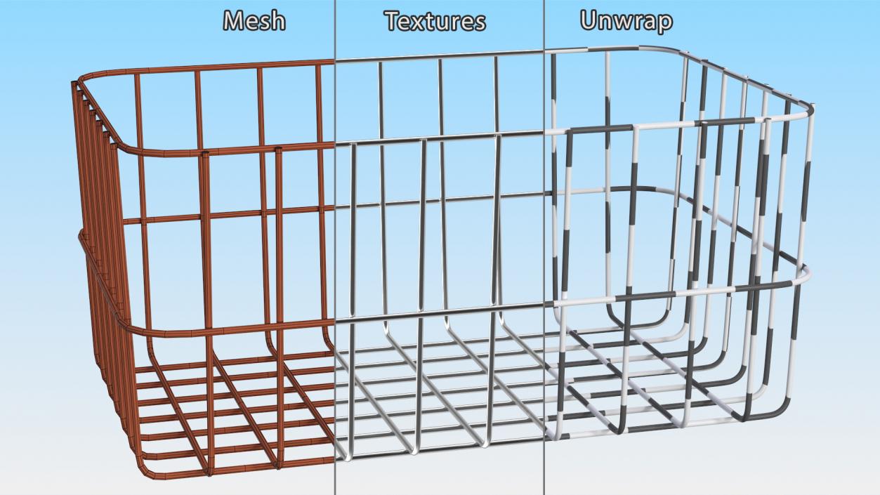 Steel Basket Chrome 3D model