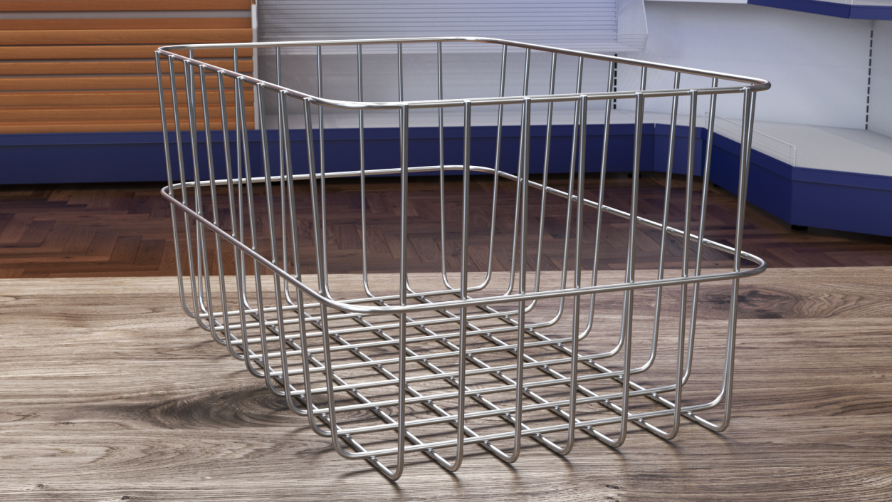 Steel Basket Chrome 3D model