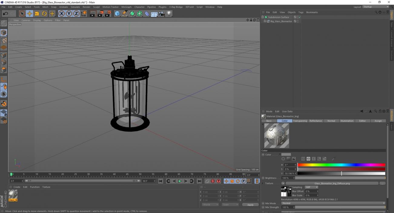 3D model Big Glass Bioreactor