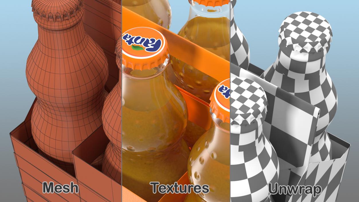 3D model Fanta Bottle Package