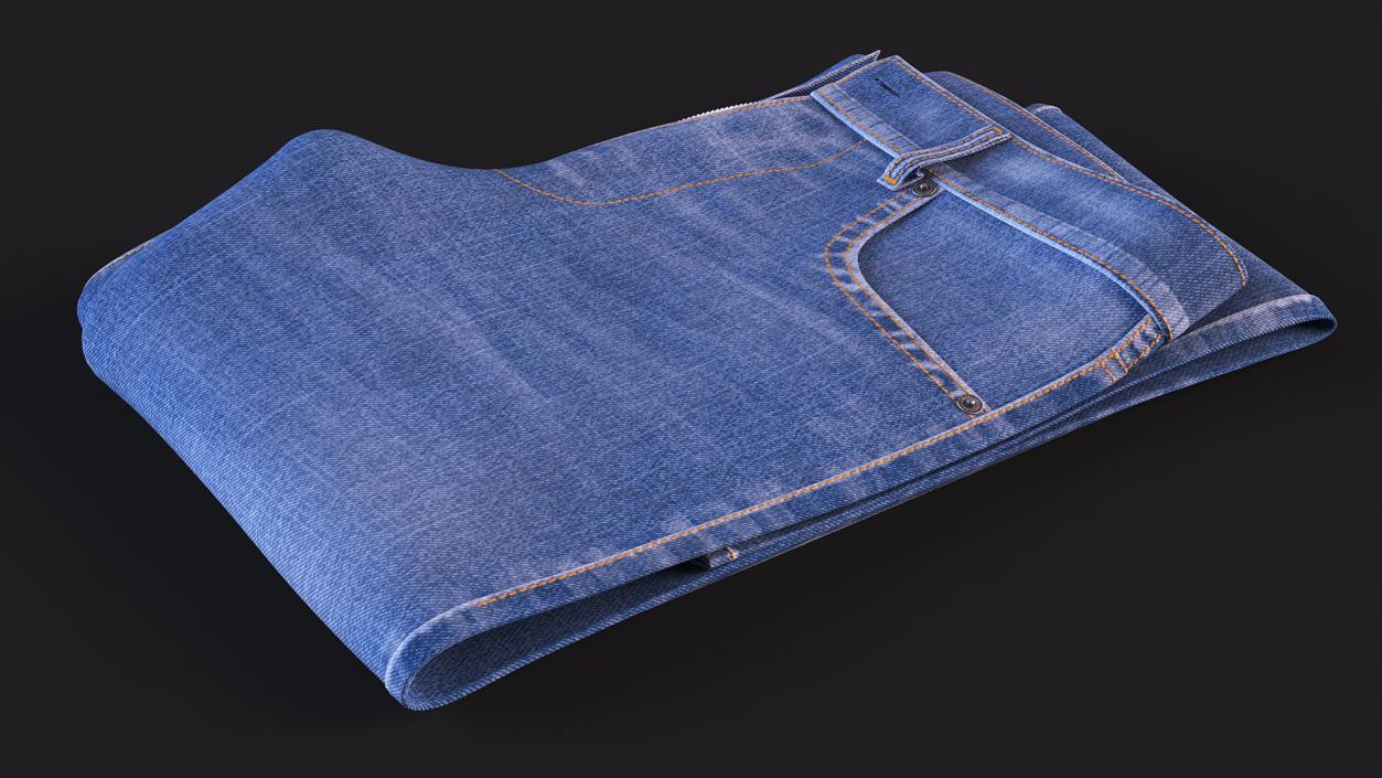 Mens Jeans Diesel Rolled Blue 3D model