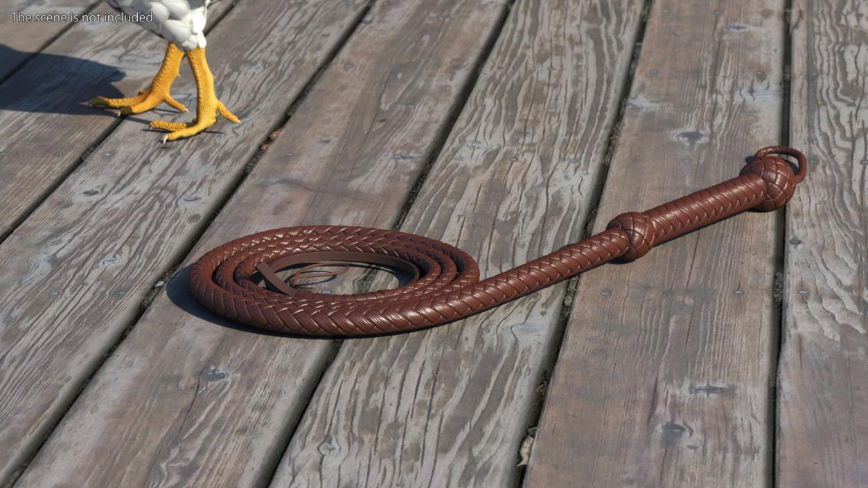 3D Cowboy Whip Brown Rigged for Maya model