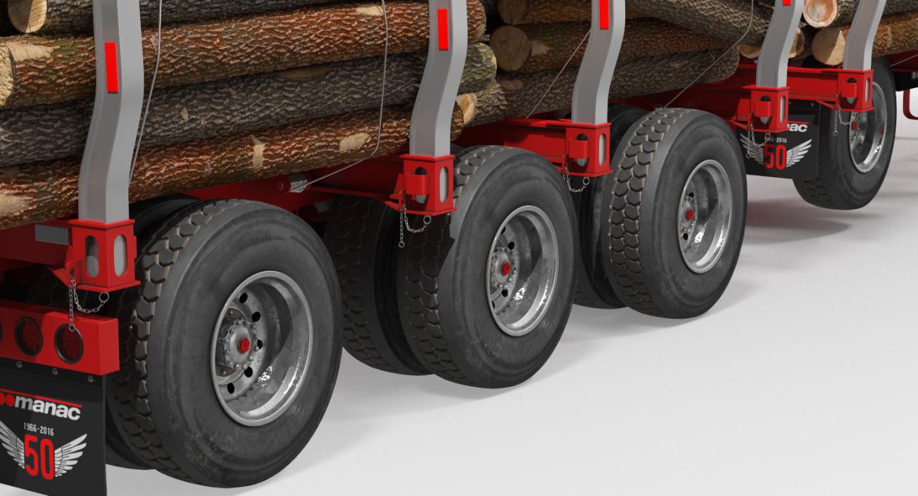 Logging Trailer Manac with Small Logs 3D