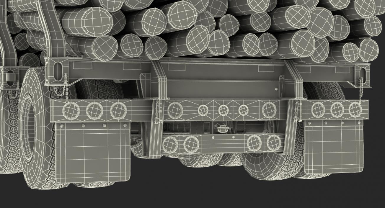 Logging Trailer Manac with Small Logs 3D