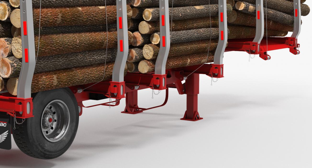 Logging Trailer Manac with Small Logs 3D