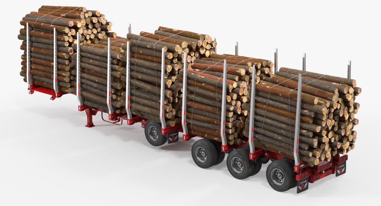 Logging Trailer Manac with Small Logs 3D