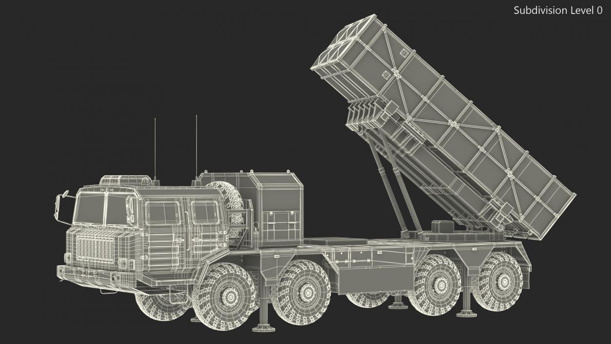 Chinese MLRS WS-2D Green Camouflage in Battle Position 3D model