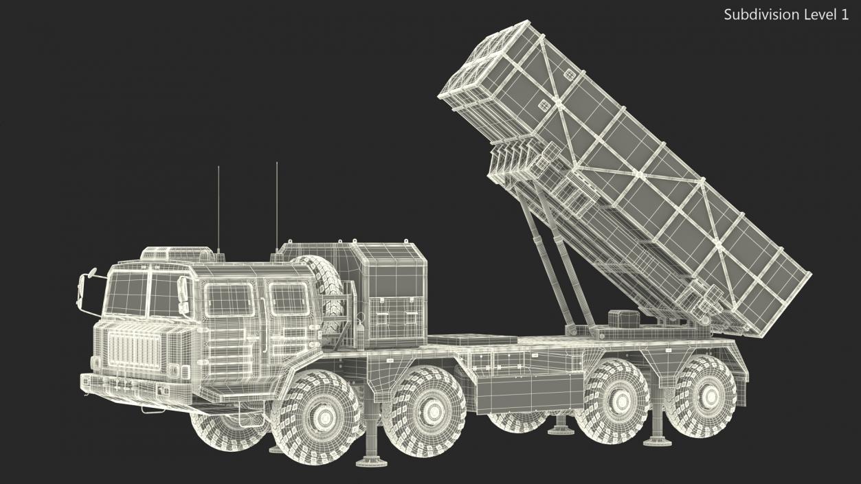 Chinese MLRS WS-2D Green Camouflage in Battle Position 3D model