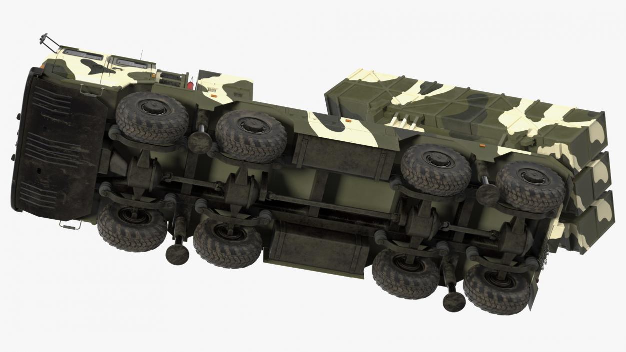 Chinese MLRS WS-2D Green Camouflage in Battle Position 3D model