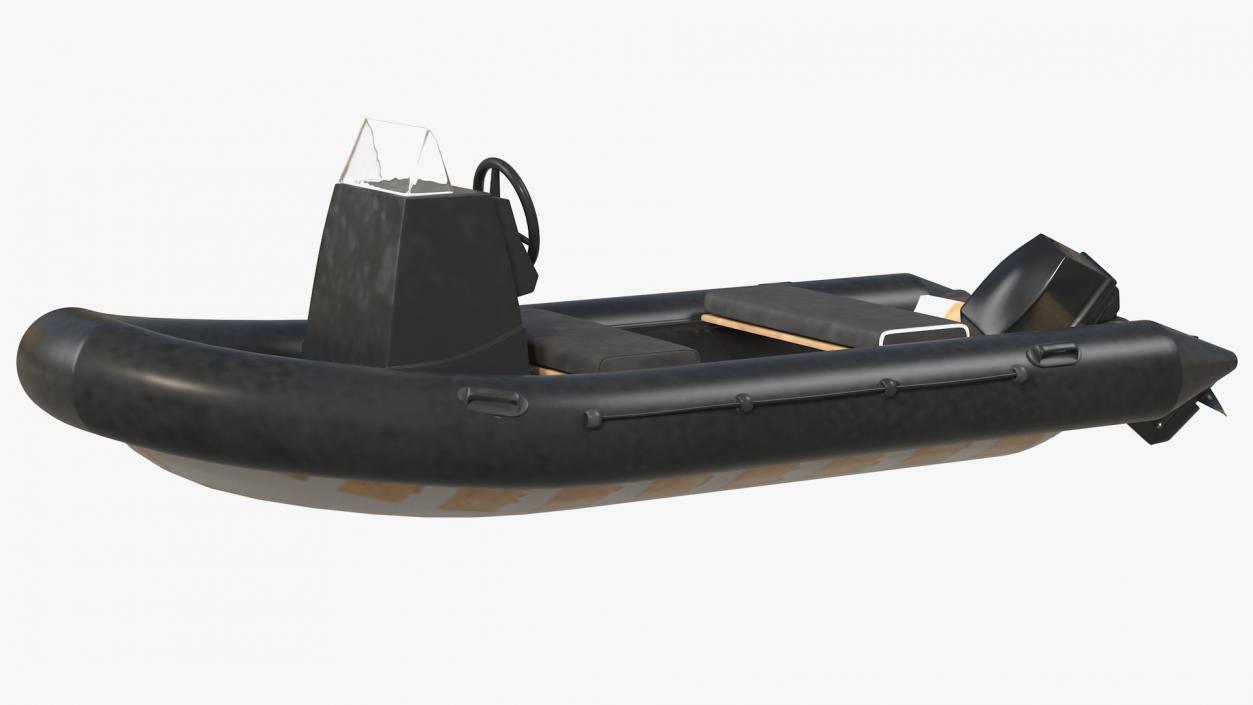 3D model Inflatable Military Motor Boat