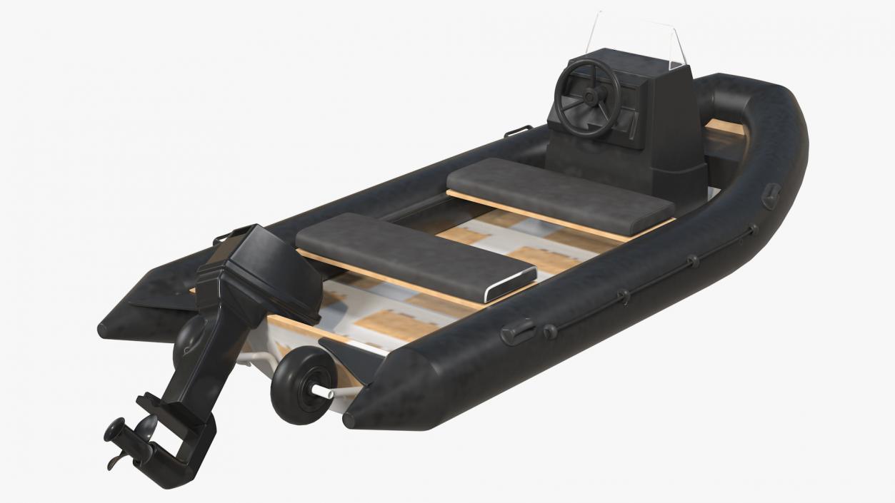 3D model Inflatable Military Motor Boat