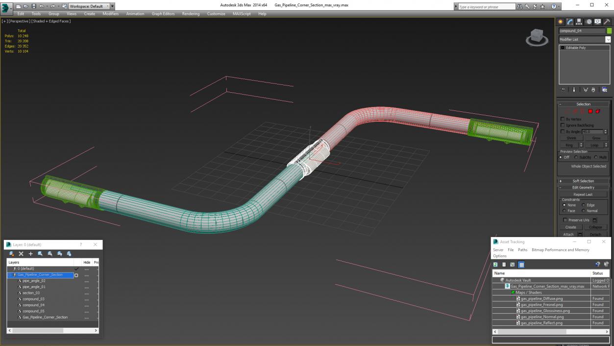 Gas Pipeline Corner Section 3D