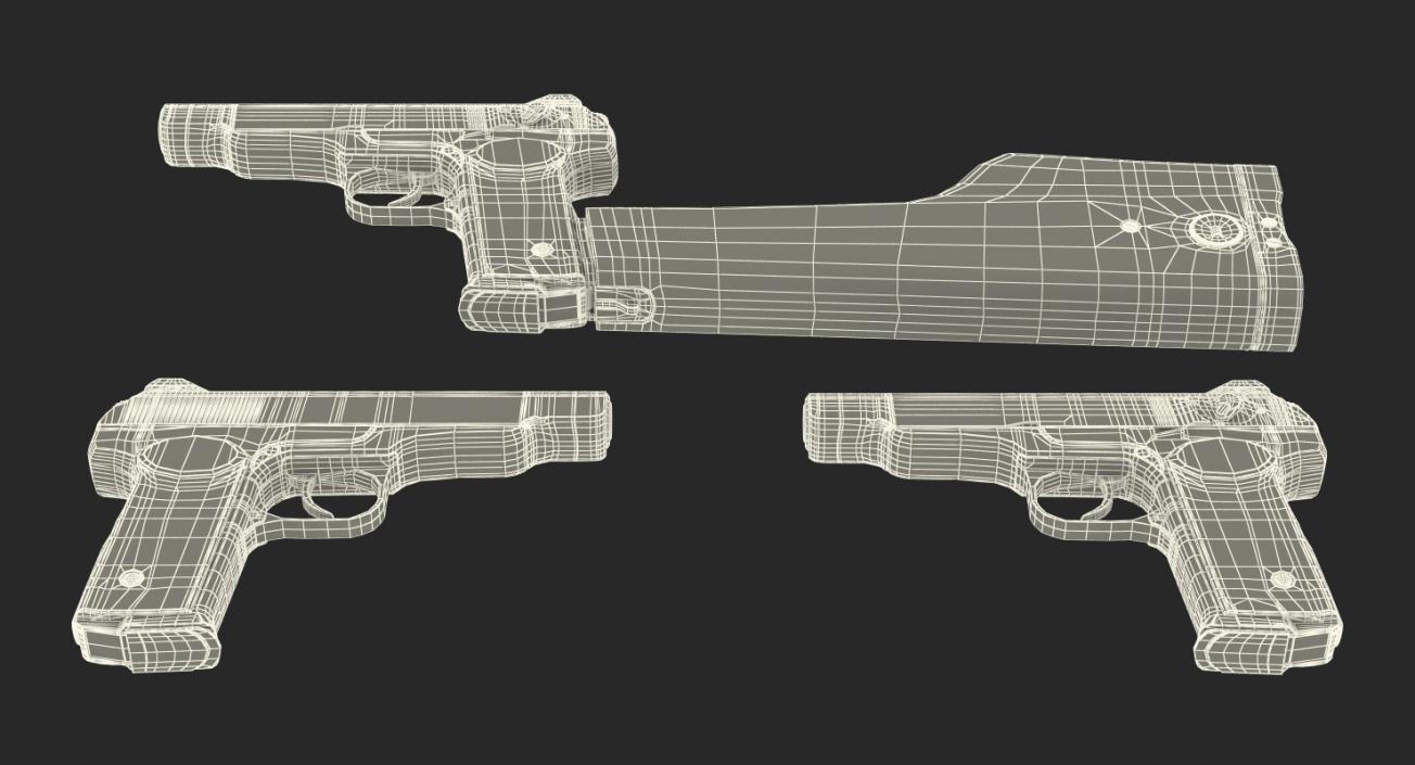 3D model Pistol APS with Buttstock