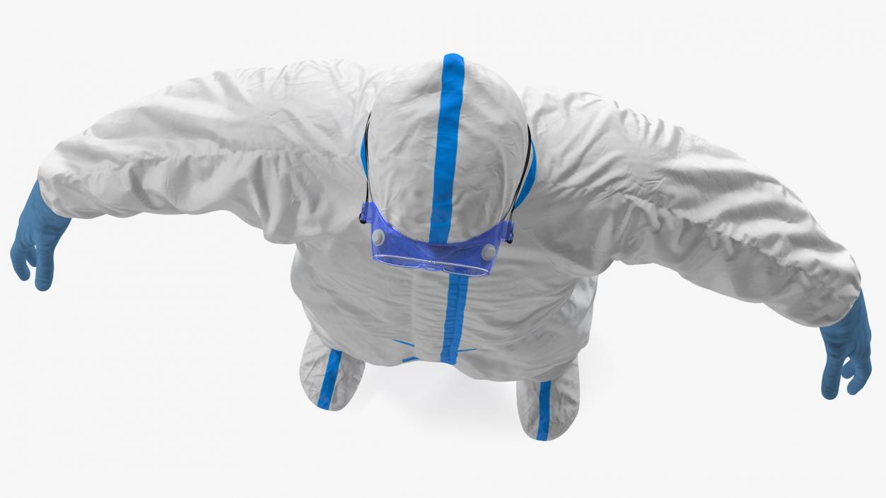 3D Man in Disposable Medical Protective Suit