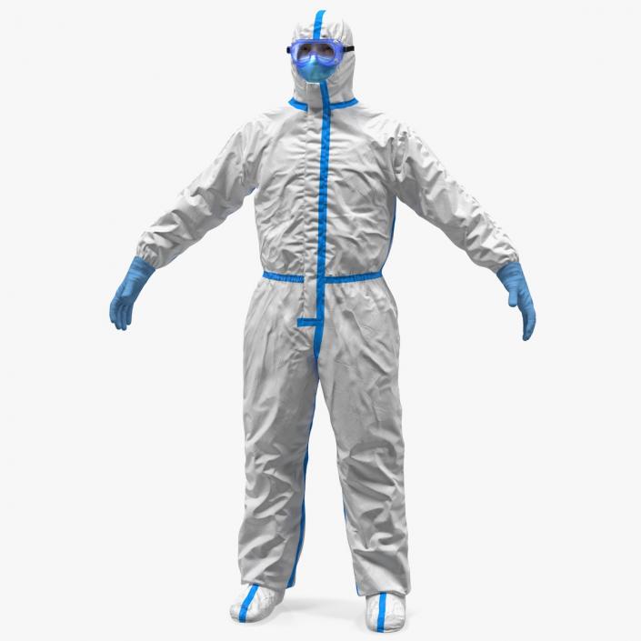 3D Man in Disposable Medical Protective Suit