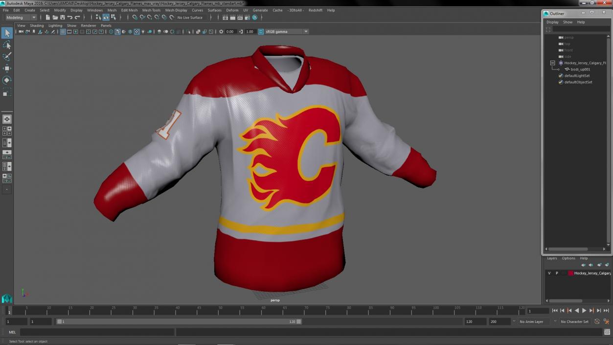 3D Hockey Jersey Calgary Flames model