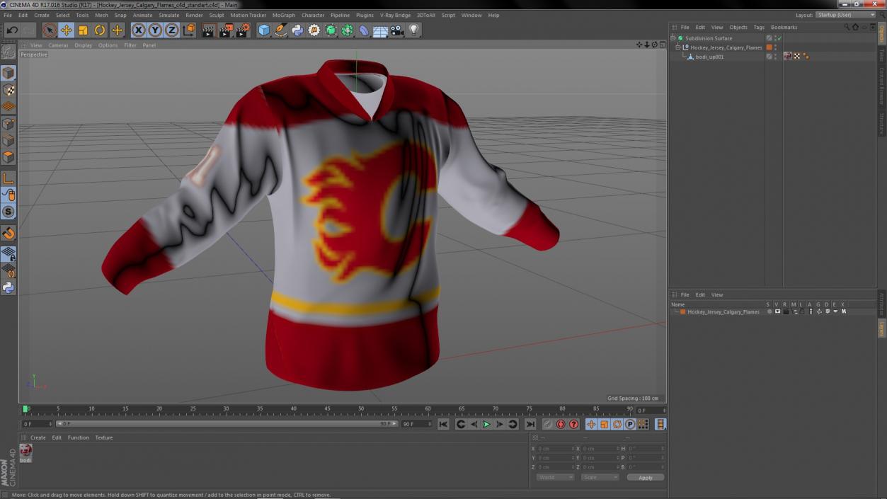 3D Hockey Jersey Calgary Flames model