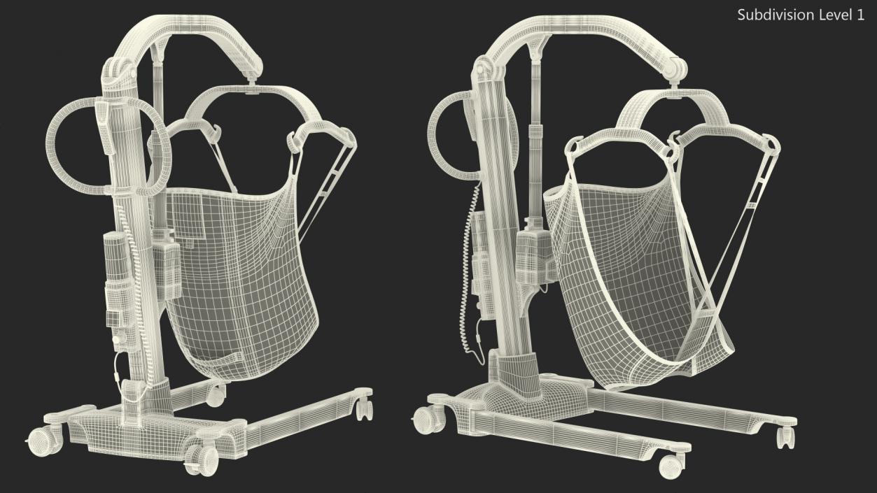 3D model Patient Lift with Sling Rigged