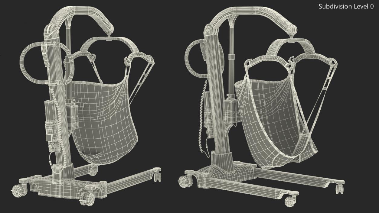 3D model Patient Lift with Sling Rigged