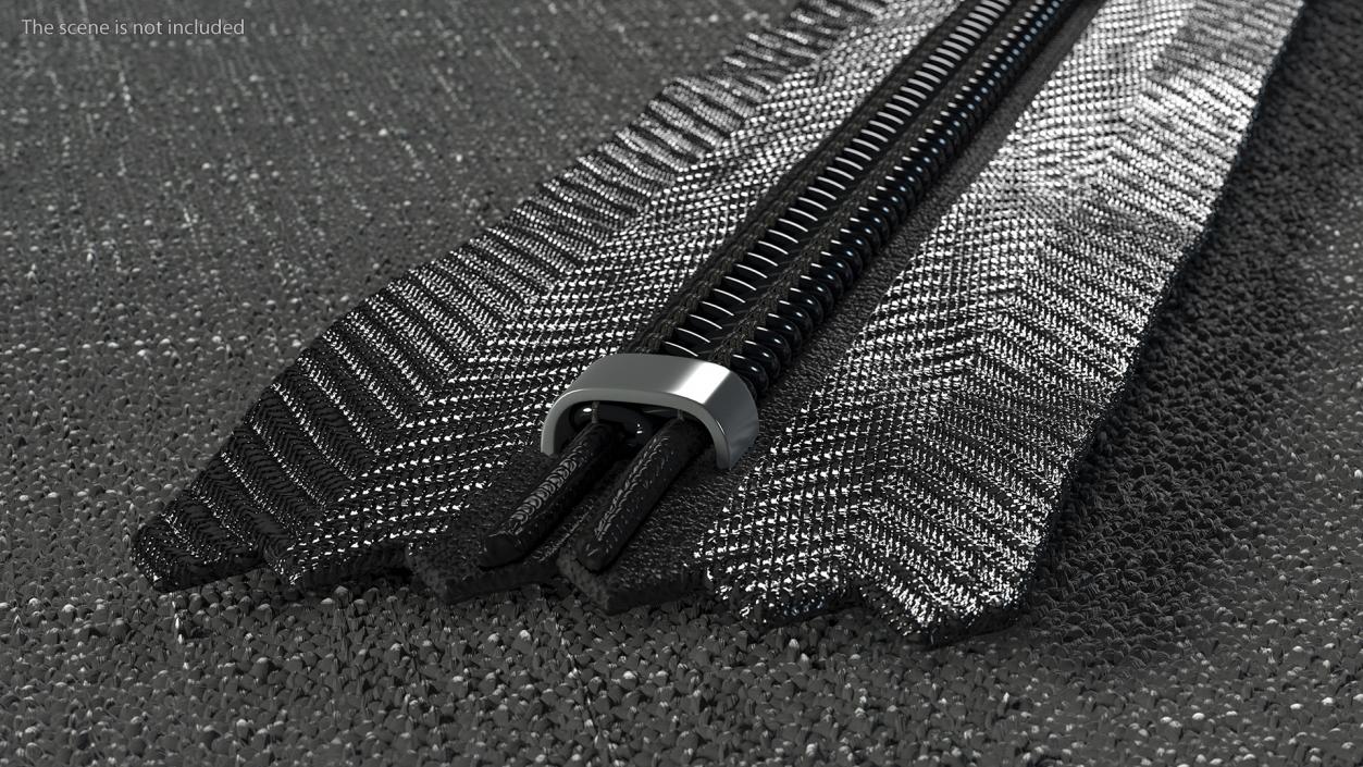 Nylon Coil Closed End Zipper Black 3D model