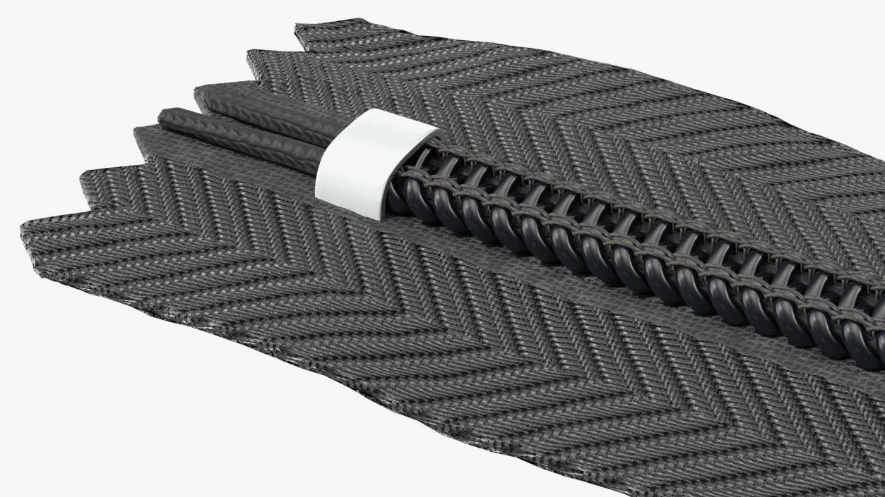 Nylon Coil Closed End Zipper Black 3D model