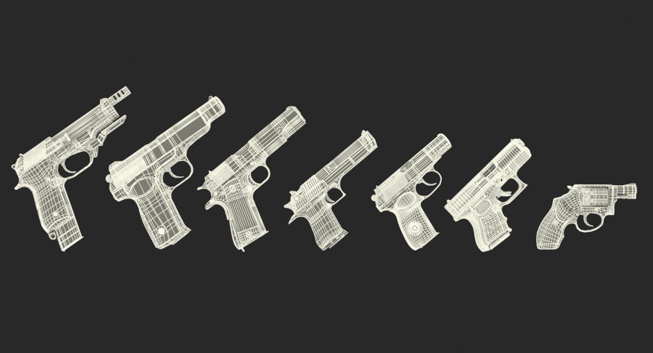 3D Pistols Collection model