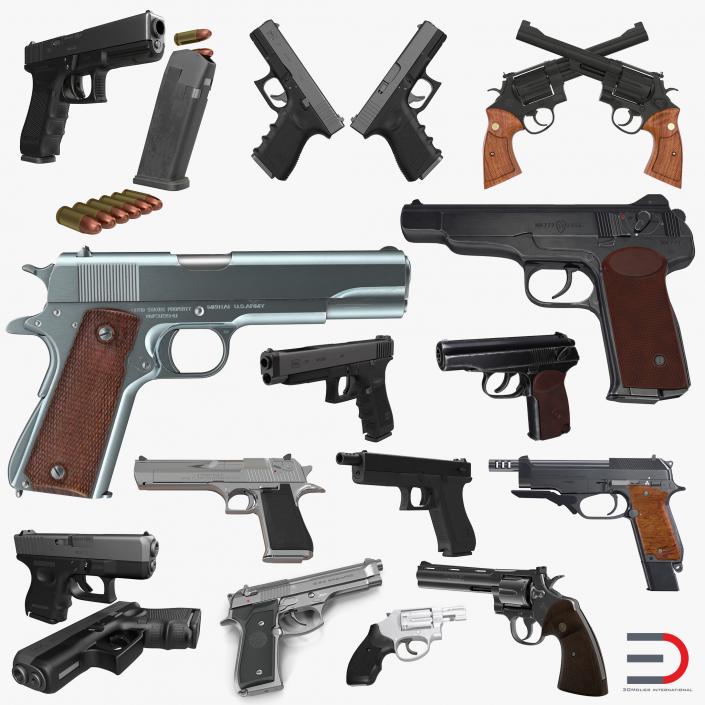 3D Pistols Collection model