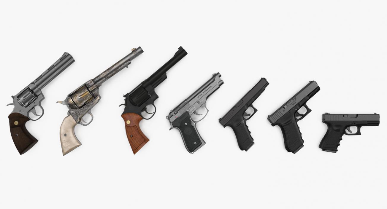 3D Pistols Collection model